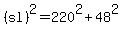 %28sl%29%5E2+=+220%5E2%2B48%5E2