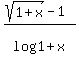 %28sqrt%281%2Bx%29+-+1%29%2Flog%281%2Bx%29