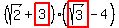 %28sqrt%282%29%2Bhighlight%283%29%29%28highlight%28sqrt%283%29%29-4%29