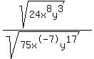 %28sqrt%2824x%5E8y%5E3%29%29%2F%28sqrt%2875x%5E-7y%5E17%29%29