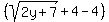 %28sqrt%282y%2B7%29+%2B+4-4%29