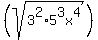 %28sqrt%283%5E2%2A5%5E3x%5E4%29%29