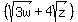 %28sqrt%283w%29%2B4sqrt%28z%29%29