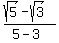 %28sqrt%285%29-sqrt%283%29%29%2F%285-3%29