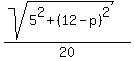 %28sqrt%285%5E2%2B%2812-p%29%5E2%29%29%2F20