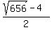 %28sqrt%28656%29+-+4%29%2F2