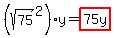 %28sqrt%2875%29%5E2%29y+=+highlight%2875y%29
