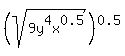 %28sqrt%289y%5E4x%5E0.5%29%29%5E0.5