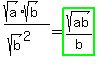%28sqrt%28a%29sqrt%28b%29%29%2F%28sqrt%28b%29%5E2%29+=+highlight_green%28sqrt%28ab%29%2Fb%29