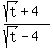 %28sqrt%28t%29%2B4%29%2F%28sqrt%28t%29-4%29