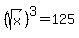 %28sqrt%28x%29%29%5E3=125