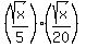%28sqrt%28x%29%2F5%29+%2A+%28sqrt%28x%29%2F20%29