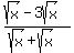 %28sqrt%28x%29+-+3sqrt%28x%29%29%2F%28sqrt%28x%29%2B+sqrt%28x%29%29