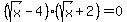 %28sqrt%28x%29+-+4%29%28sqrt%28x%29+%2B+2%29+=+0