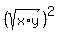%28sqrt%28x%2Ay%29%29%5E2