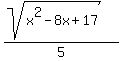 %28sqrt%28x%5E2-8x%2B17%29%29%2F5