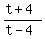%28t%2B4%29%2F%28t-4%29