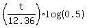 %28t%2F12.36%29%2Alog%28%280.5%29%29