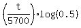 %28t%2F5700%29%2Alog%28%280.5%29%29