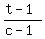 %28t-1%29%2F%28c-1%29