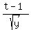 %28t-1%29%2Fsqrt%28y%29