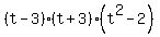 %28t-3%29%28t%2B3%29%28t%5E2-2%29