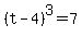 %28t-4%29%5E3=7