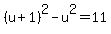%28u%2B1%29%5E2-u%5E2=11
