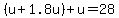 %28u%2B1.8u%29%2Bu=28