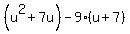 %28u%5E2%2B7u%29-9%28u%2B7%29