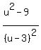 %28u%5E2-9%29%2F%28u-3%29%5E2