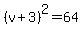 %28v%2B3%29%5E2+=+64