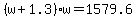 %28w%2B1.3%29%2Aw=1579.6