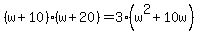 %28w%2B10%29%28w%2B20%29=3%28w%5E2%2B10w%29