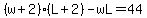 %28w%2B2%29%28L%2B2%29-wL=44