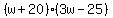 %28w%2B20%29%283w-25%29