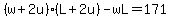%28w%2B2u%29%28L%2B2u%29-wL=171