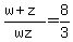 %28w%2Bz%29%2Fwz=8%2F3