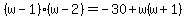 %28w-1%29%28w-2%29=-30%2Bw%28w%2B1%29
