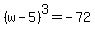 %28w-5%29%5E3=-72