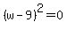 %28w-9%29%5E2=0