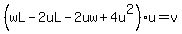 %28wL-2uL-2uw%2B4u%5E2%29u=v