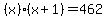 %28x%29%2A%28x%2B1%29+=+462