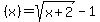 %28x%29=sqrt%28x%2B2%29-1