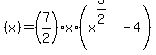 %28x%29+=+%287%2F2%29x%2A+%28x%5E%283%2F2%29+-+4%29