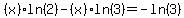 %28x%29ln%282%29+-+%28x%29ln%283%29+=+-ln%283%29