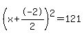 %28x%2B-2%2F2%29%5E2+=+121
