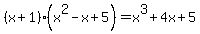%28x%2B1%29%28x%5E2-x%2B5%29=x%5E3%2B4x%2B5