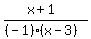 %28x%2B1%29%2F%28%28-1%29%28x-3%29%29