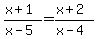 %28x%2B1%29%2F%28x-5%29=%28x%2B2%29%2F%28x-4%29